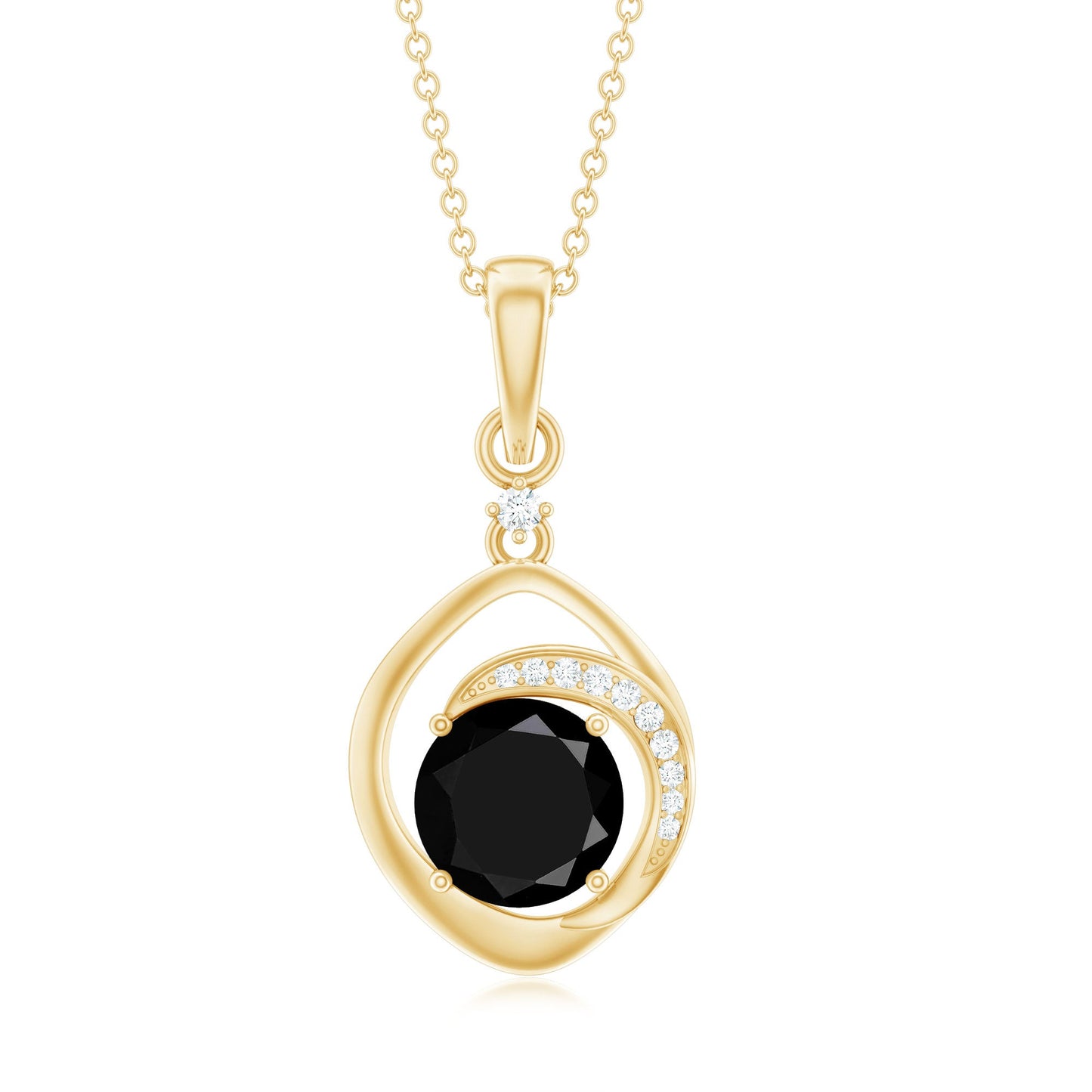 Certified 2 Carat Lab Grown Black and White Diamond Drop Necklace