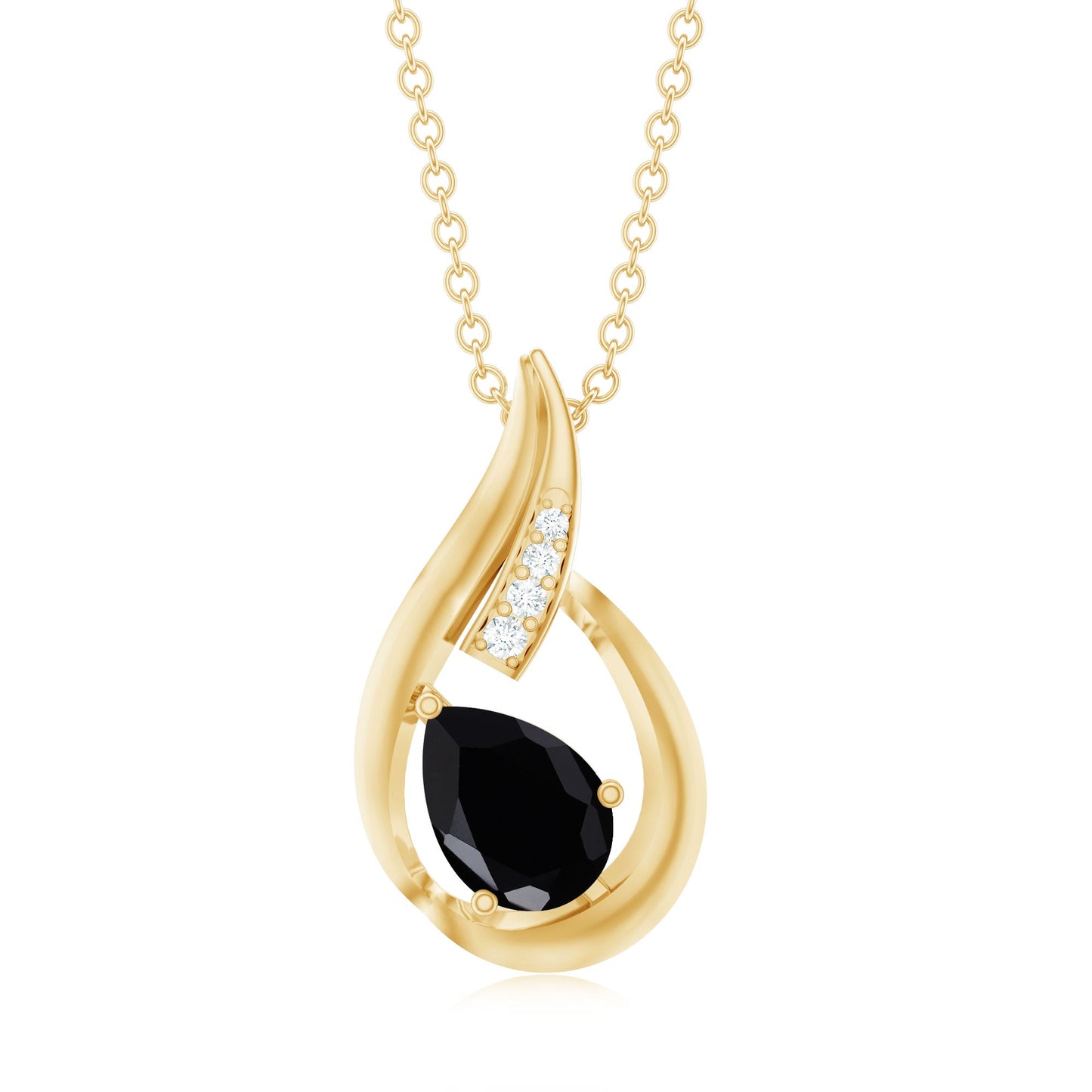 Pear Shape Lab Grown Black Diamond Designer Necklace For Women