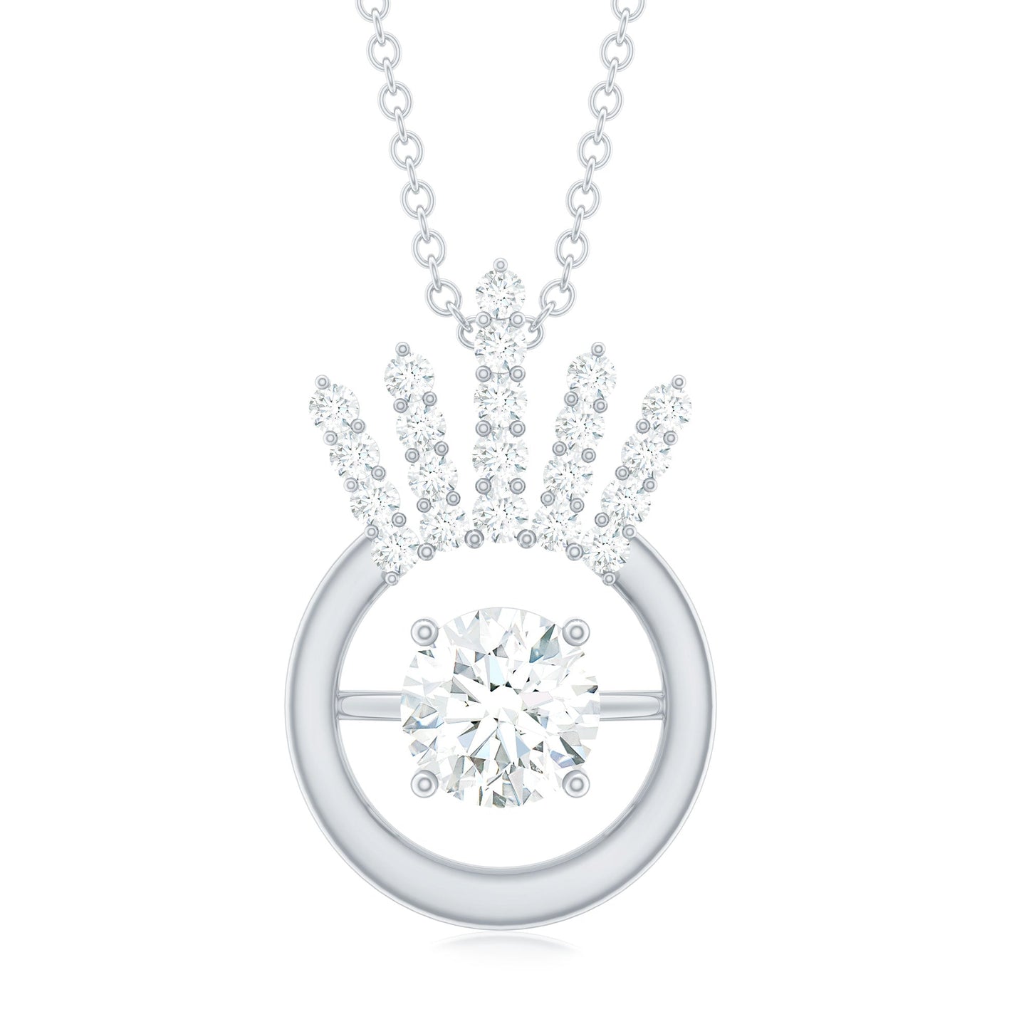 Designer Lab Grown Diamond Crown Necklace