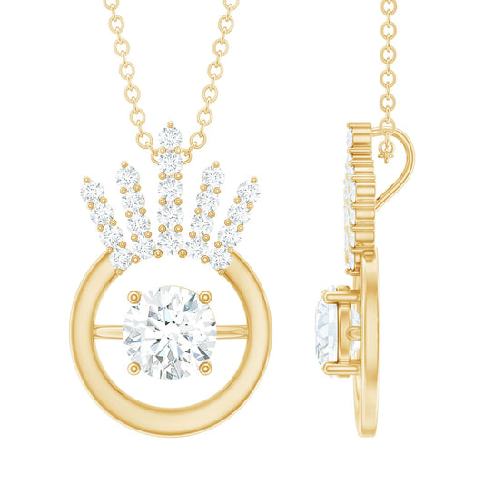 Designer Lab Grown Diamond Crown Necklace