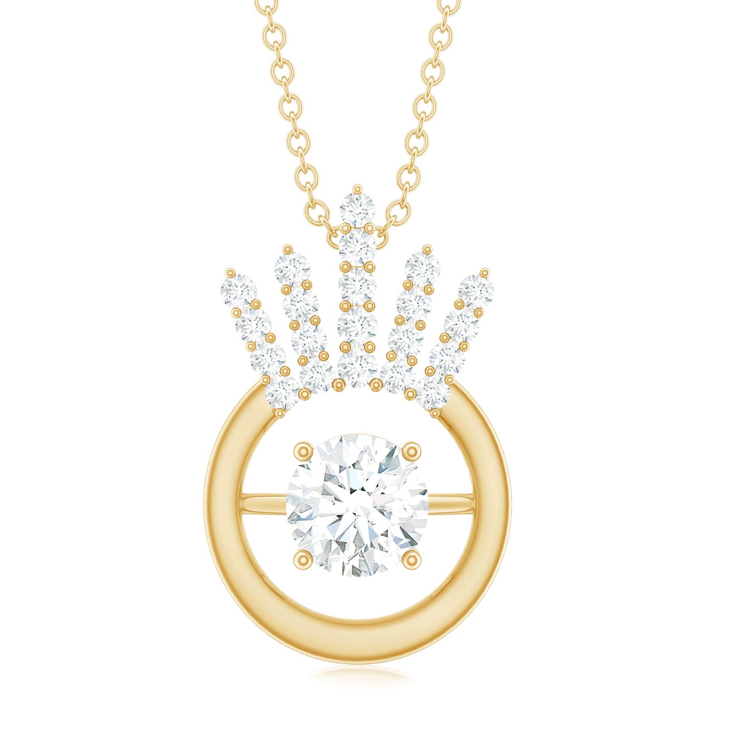 Designer Lab Grown Diamond Crown Necklace