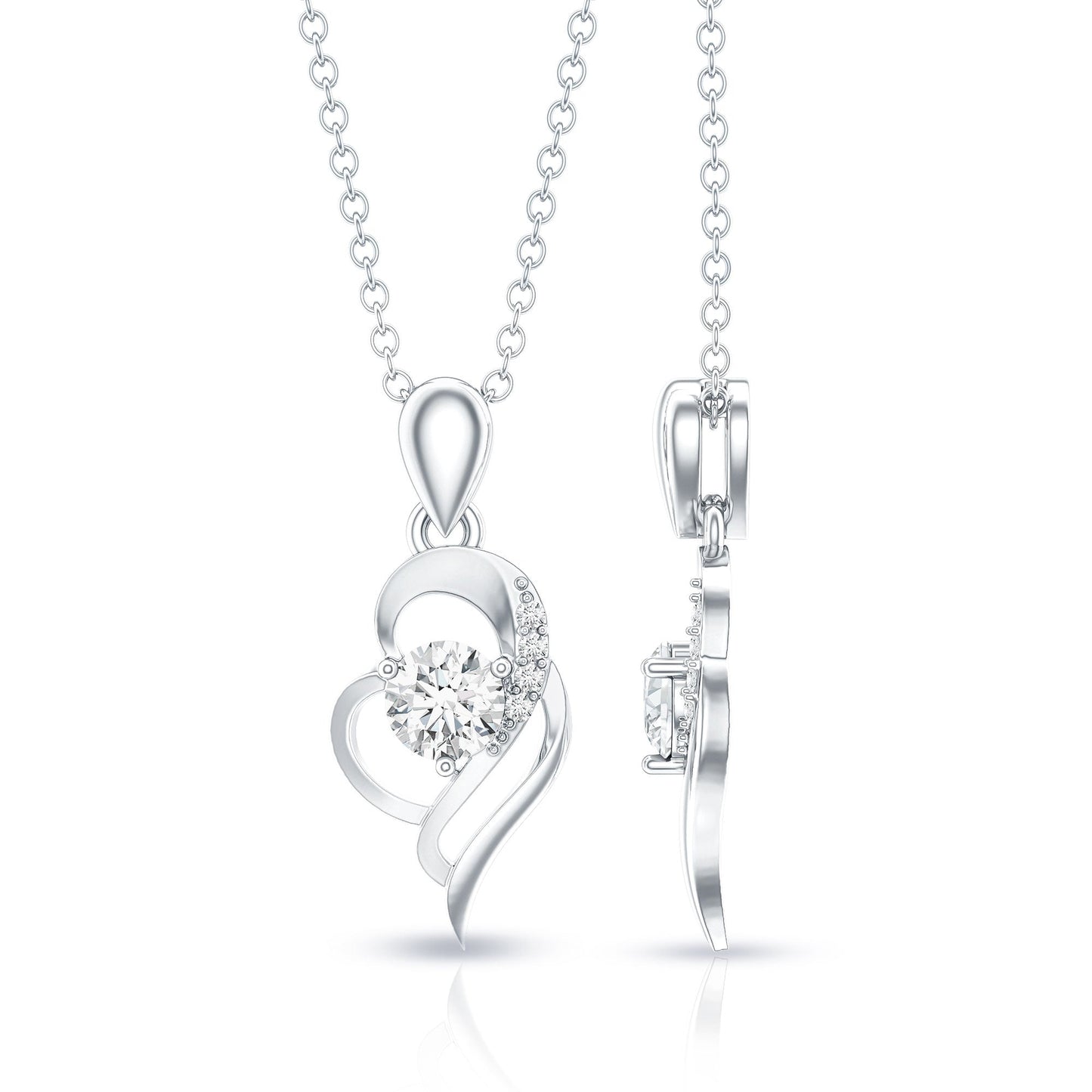 Heart Necklace with Lab Grown Diamond