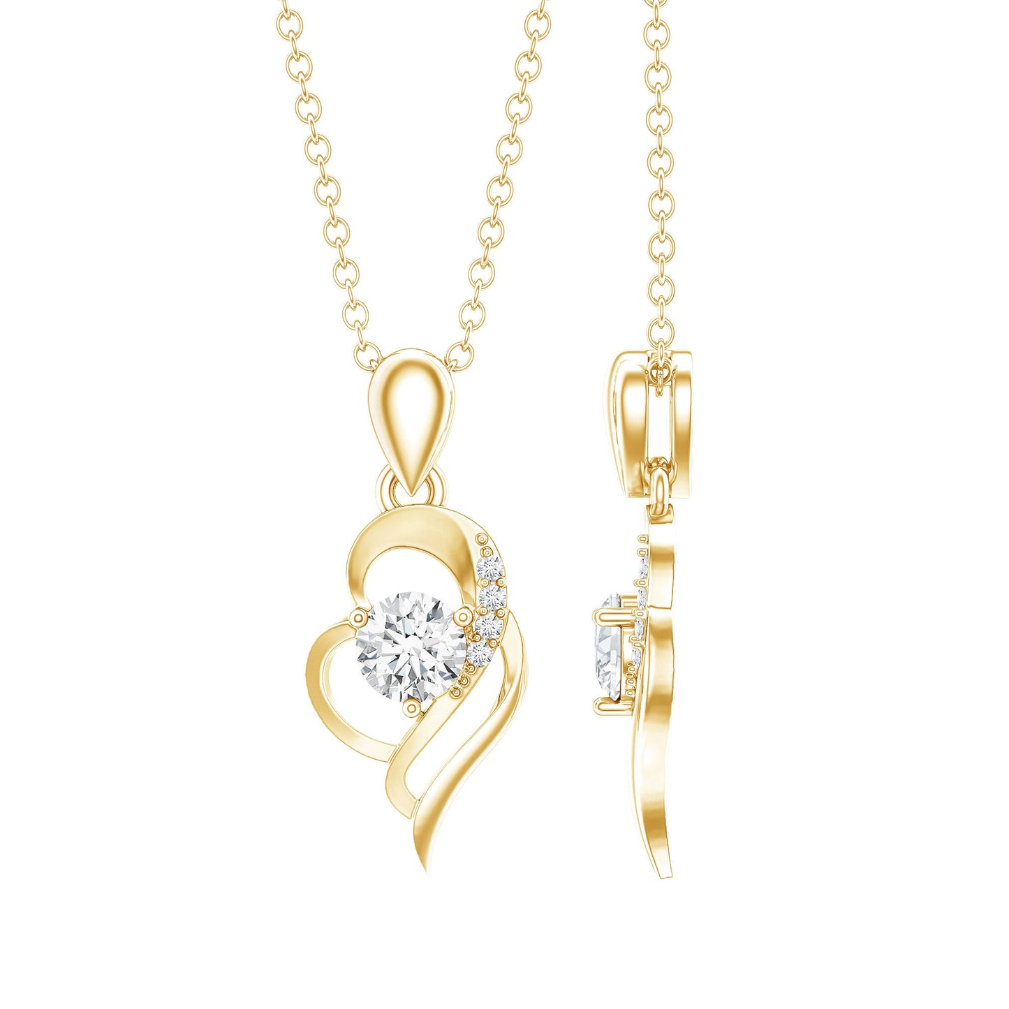 Heart Necklace with Lab Grown Diamond