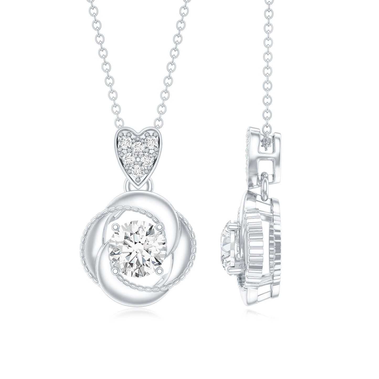 Lab Grown Diamond Swirl Pendant Necklace