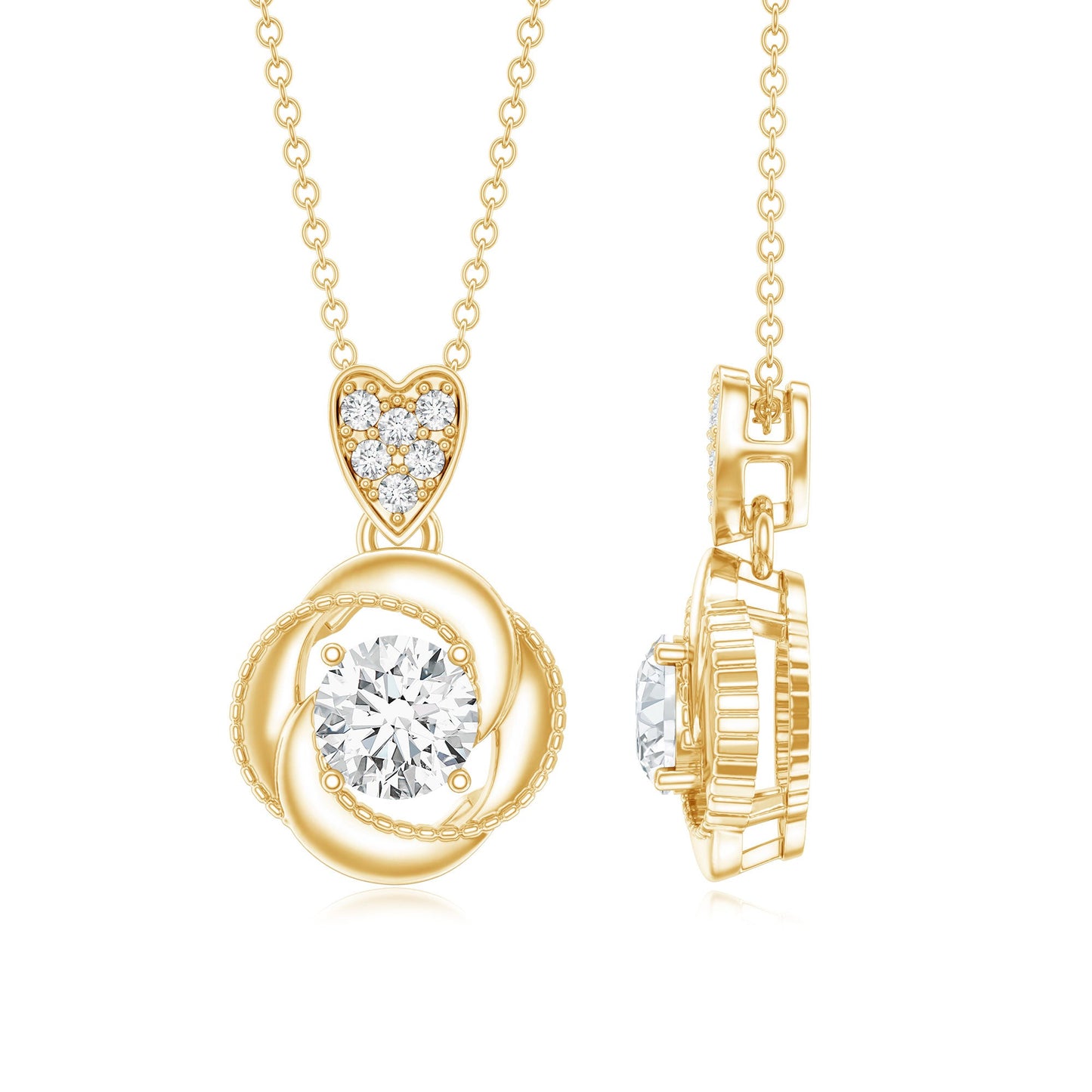 Lab Grown Diamond Swirl Pendant Necklace