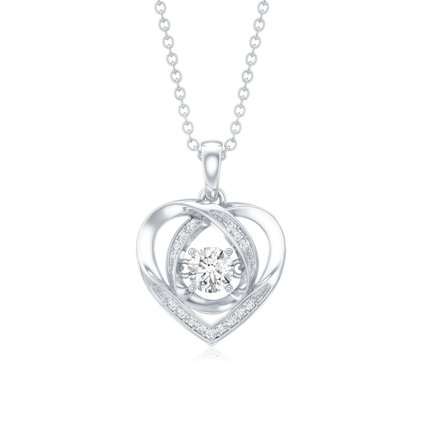 Certified Lab Grown Diamond Heart Pendant Necklace