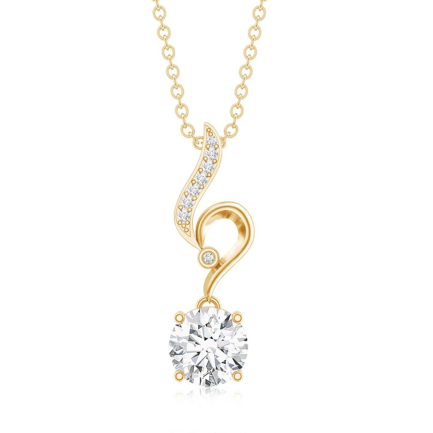 Certified Lab Grown Diamond Solitaire Wedding Necklace