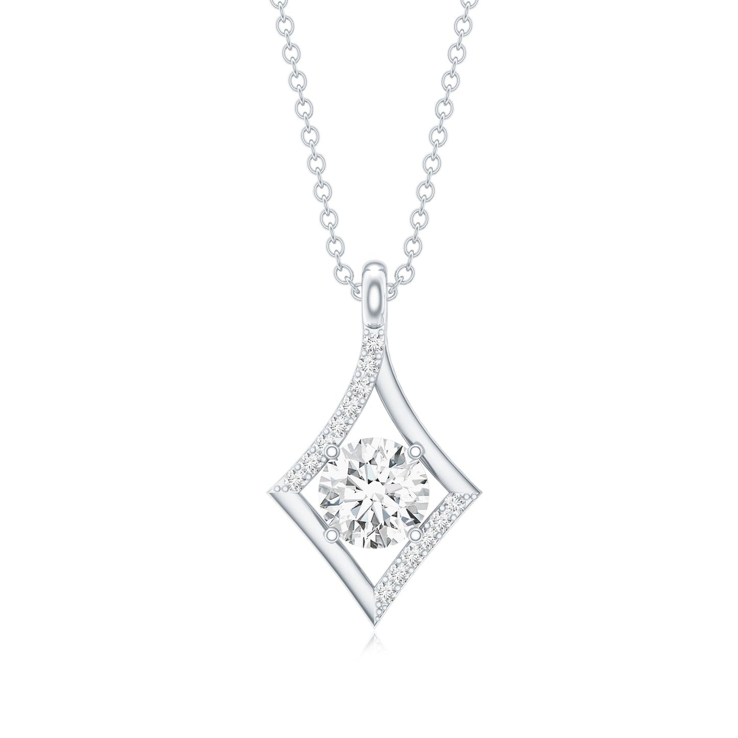 Certified Lab Grown Diamond Geometric Pendant Necklace