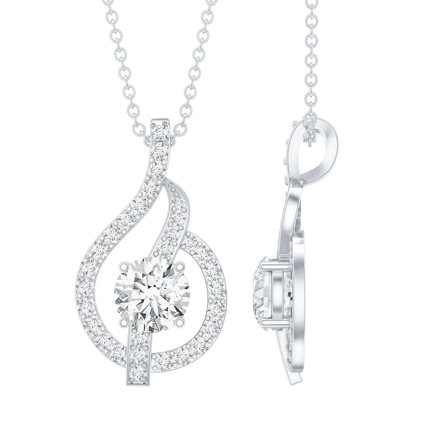 Certified Lab Grown Diamond Leaf Necklace