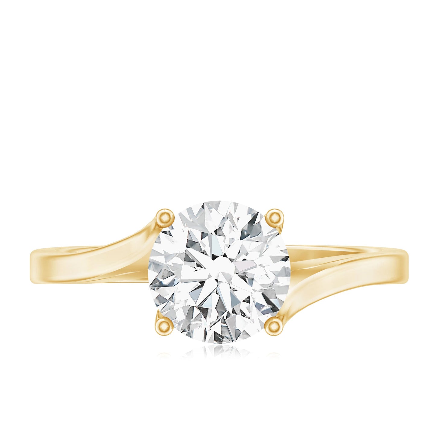 Certified Solitaire Moissanite Bypass Engagement Ring