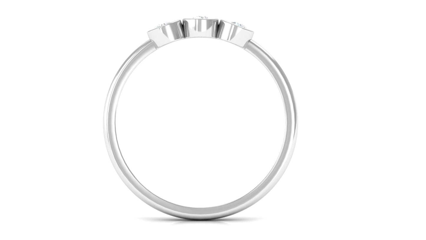 Natural Diamond 3 Stone Promise Ring with Certificate