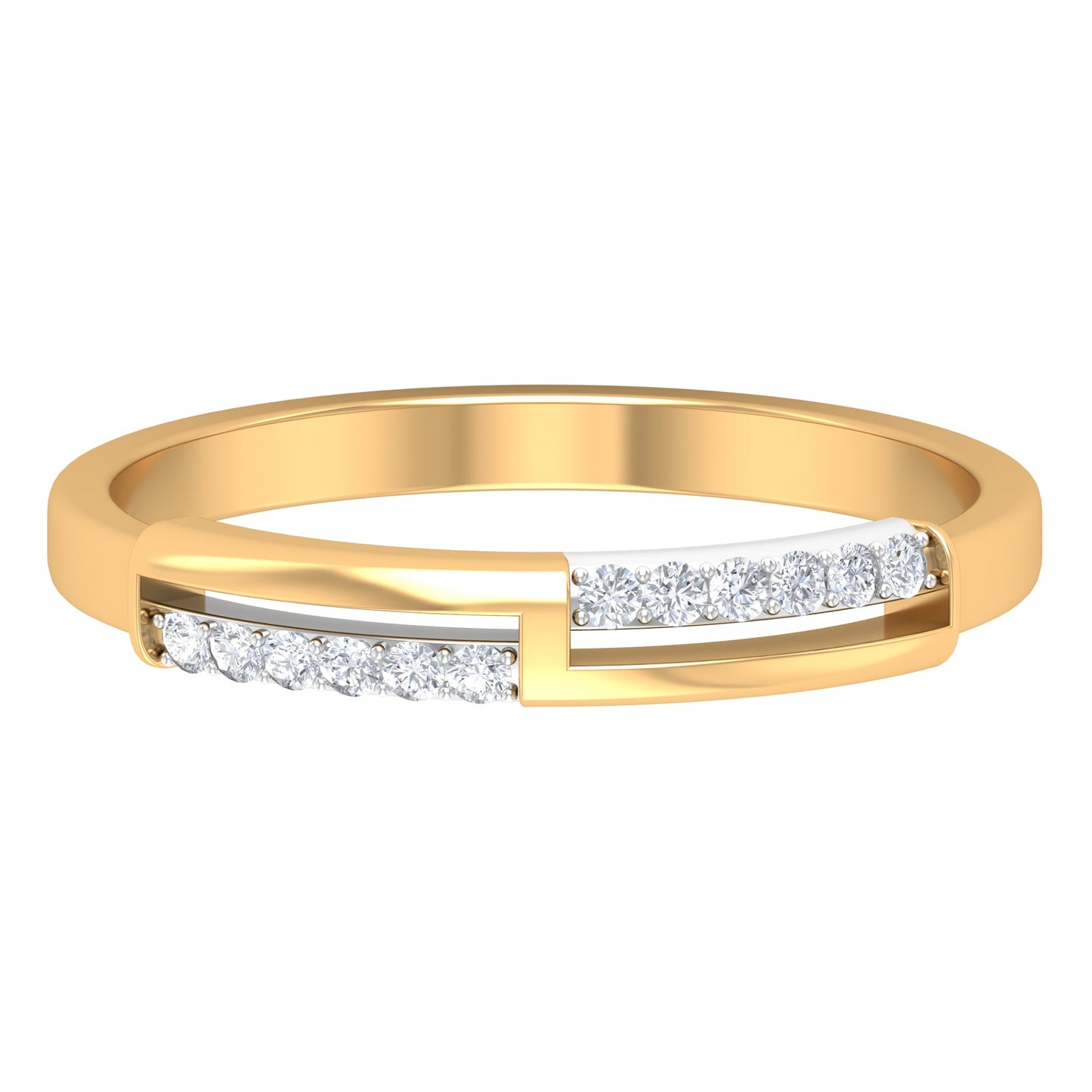 Round Diamond Band Ring in Prong Setting