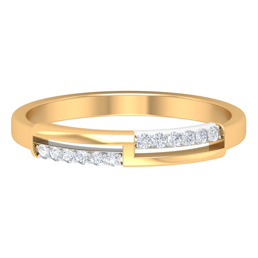 Round Diamond Band Ring in Prong Setting