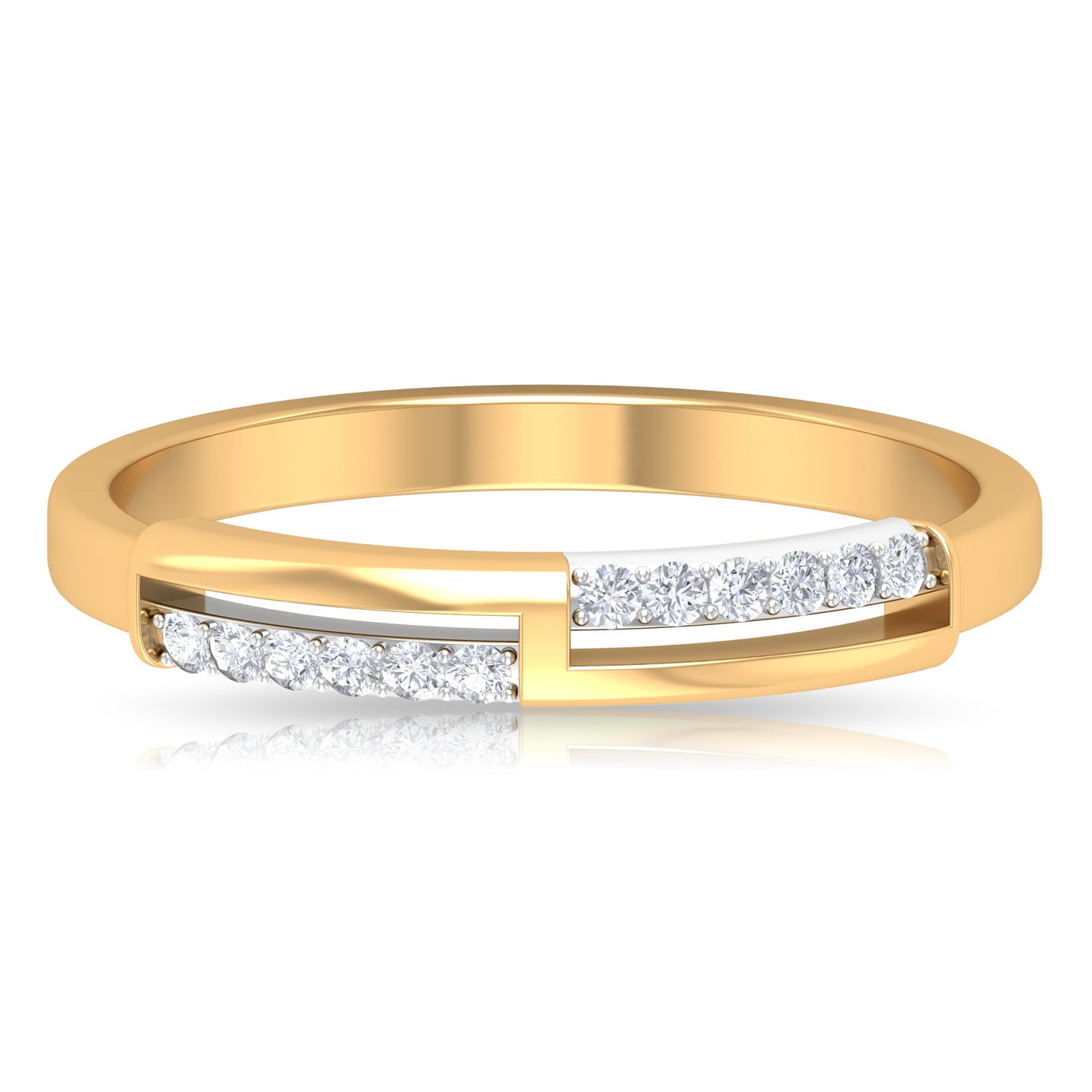Round Diamond Band Ring in Prong Setting