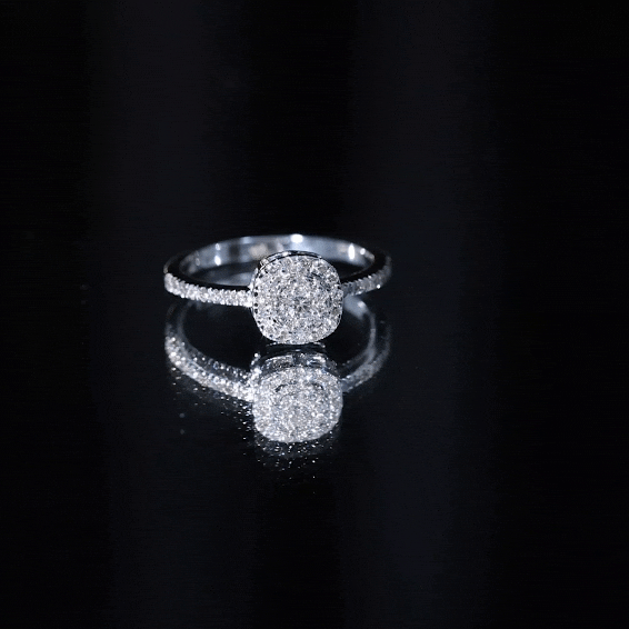 Brilliant Cut Diamond Engagement Ring in Illusion Setting