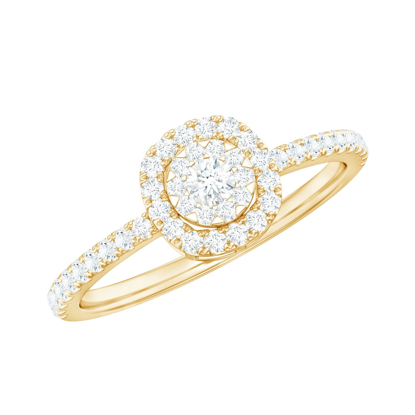 Brilliant Cut Diamond Engagement Ring in Illusion Setting