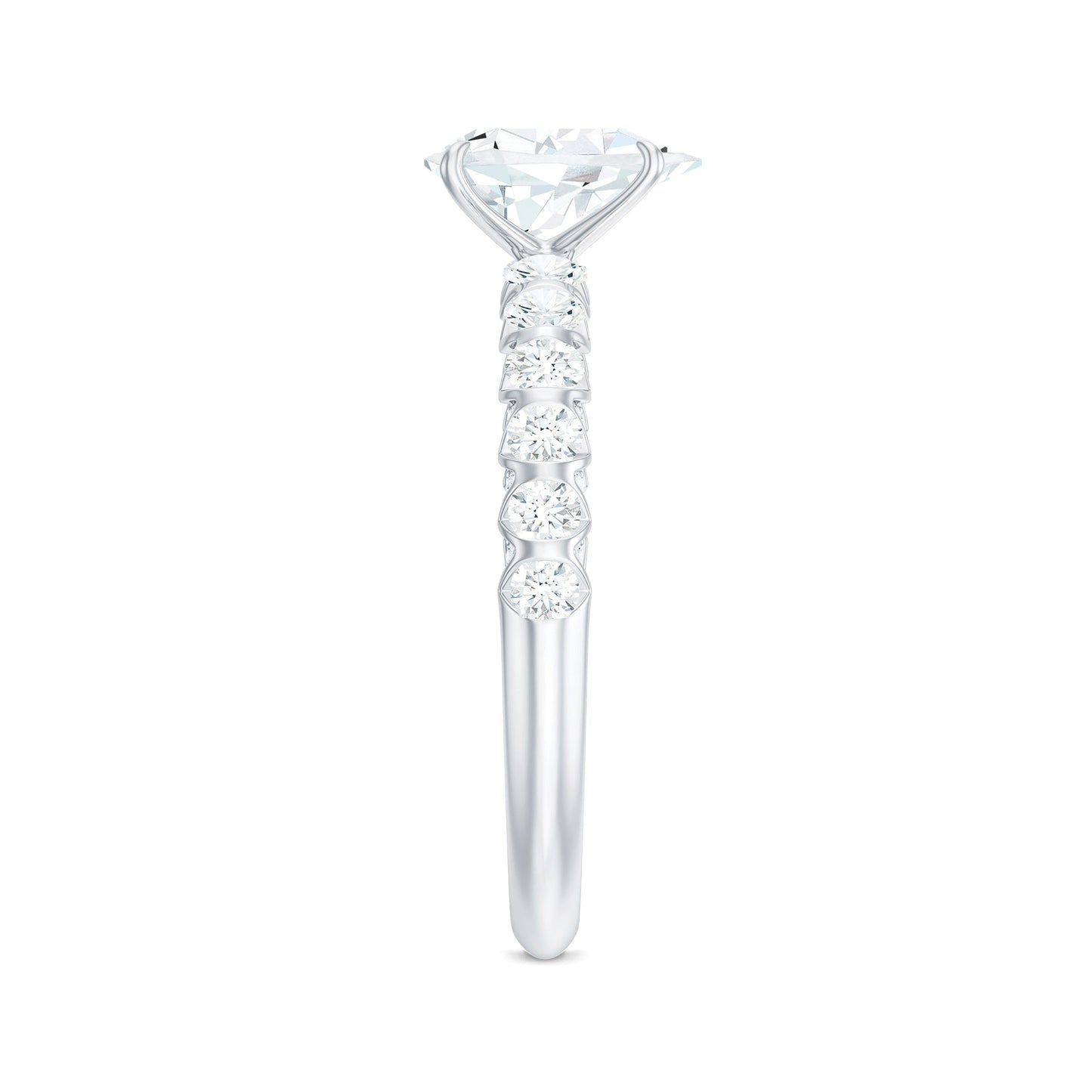 Pear Shaped Moissanite Solitaire Engagement Ring