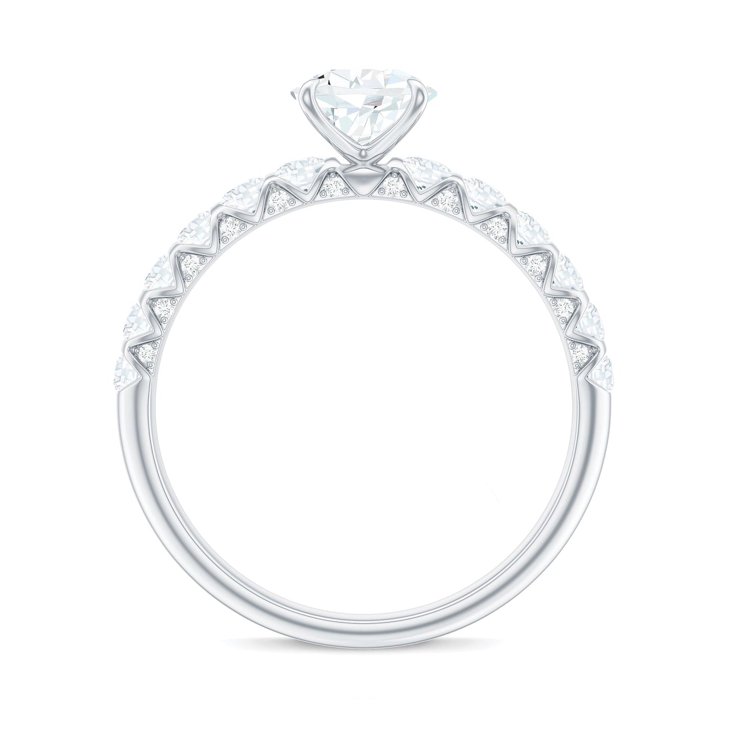 Pear Shaped Moissanite Solitaire Engagement Ring