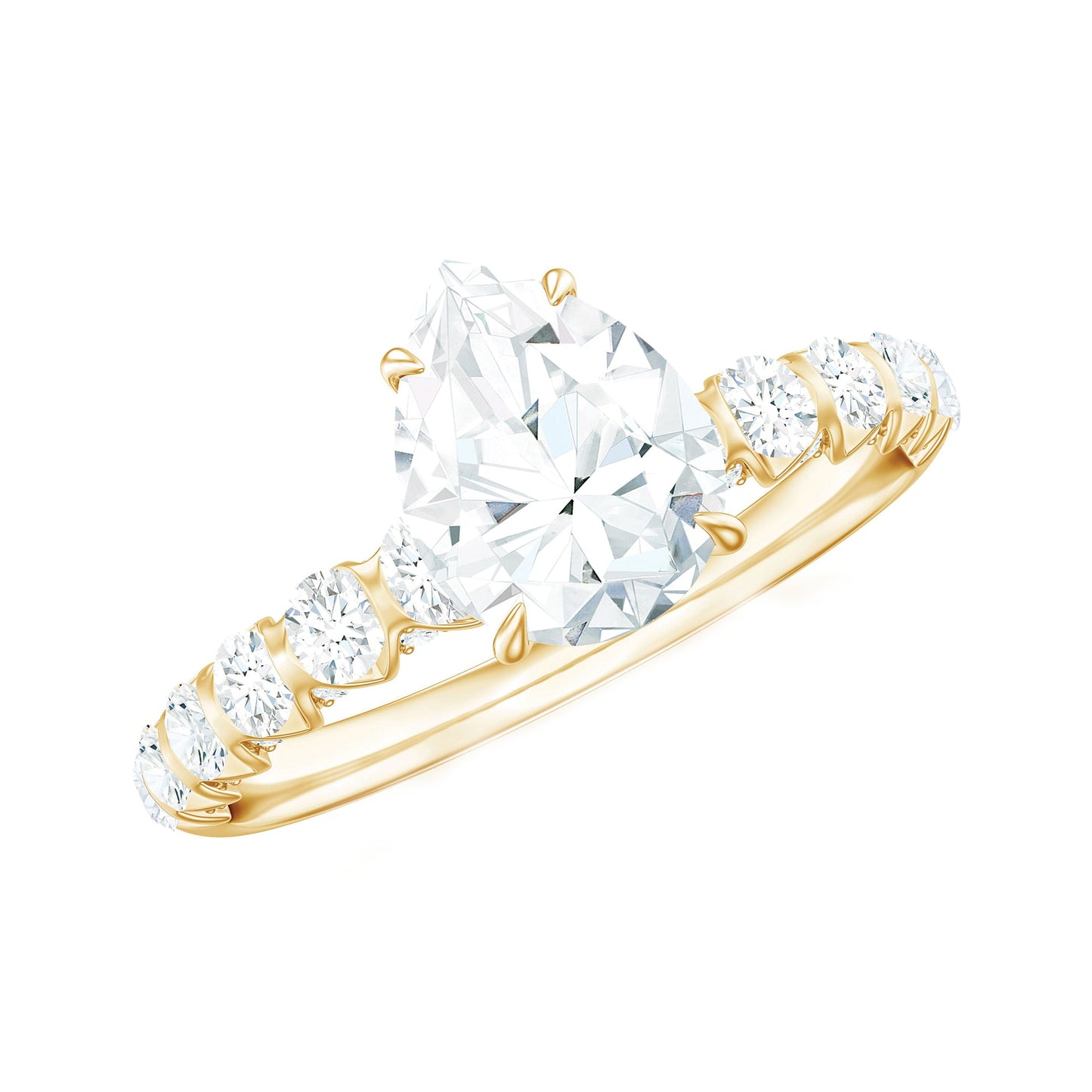 Pear Shaped Moissanite Solitaire Engagement Ring