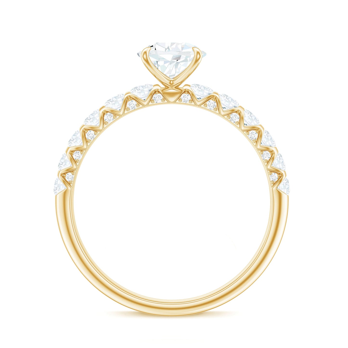 Pear Shaped Moissanite Solitaire Engagement Ring