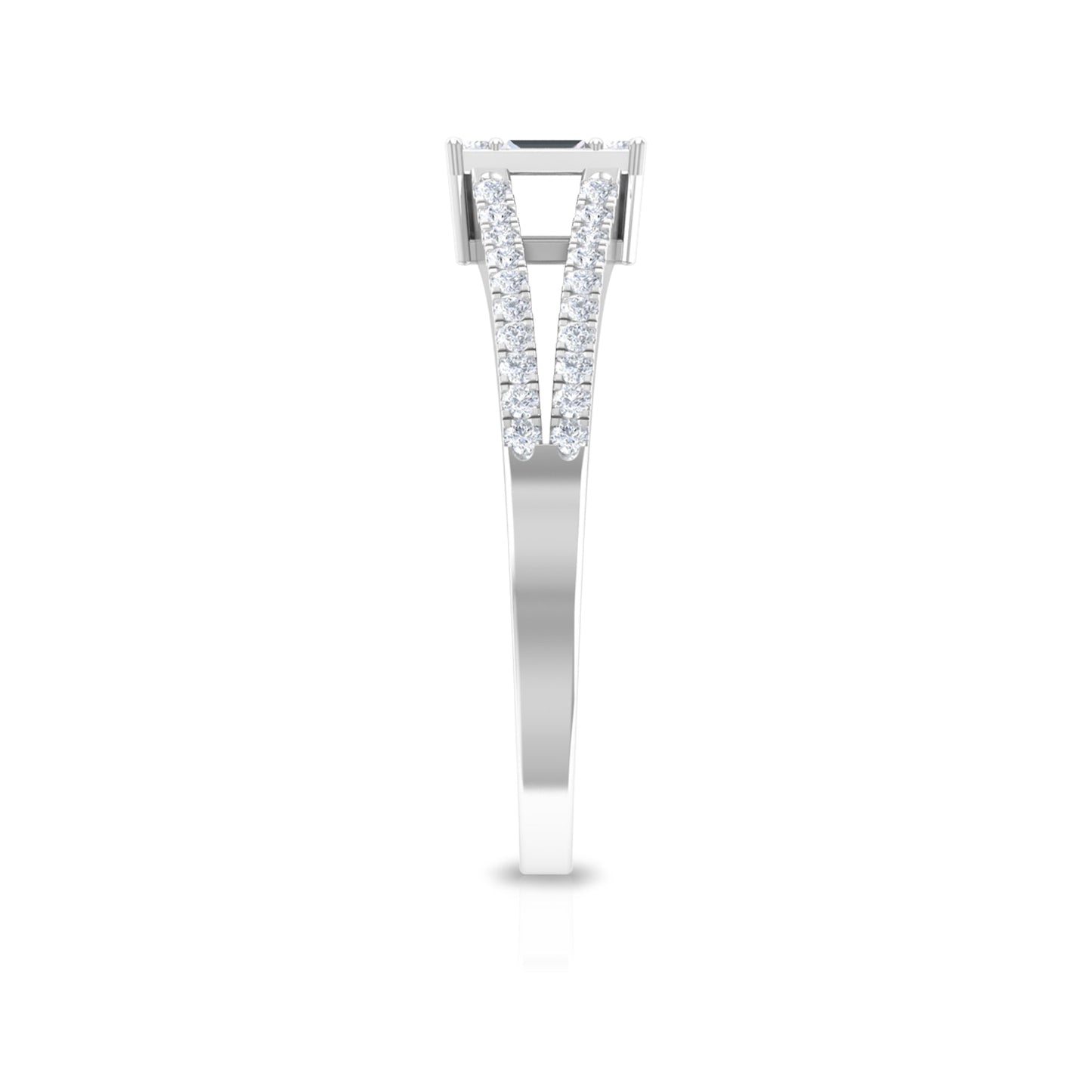 Split Shank Diamond Engagement Ring in Illusion Setting