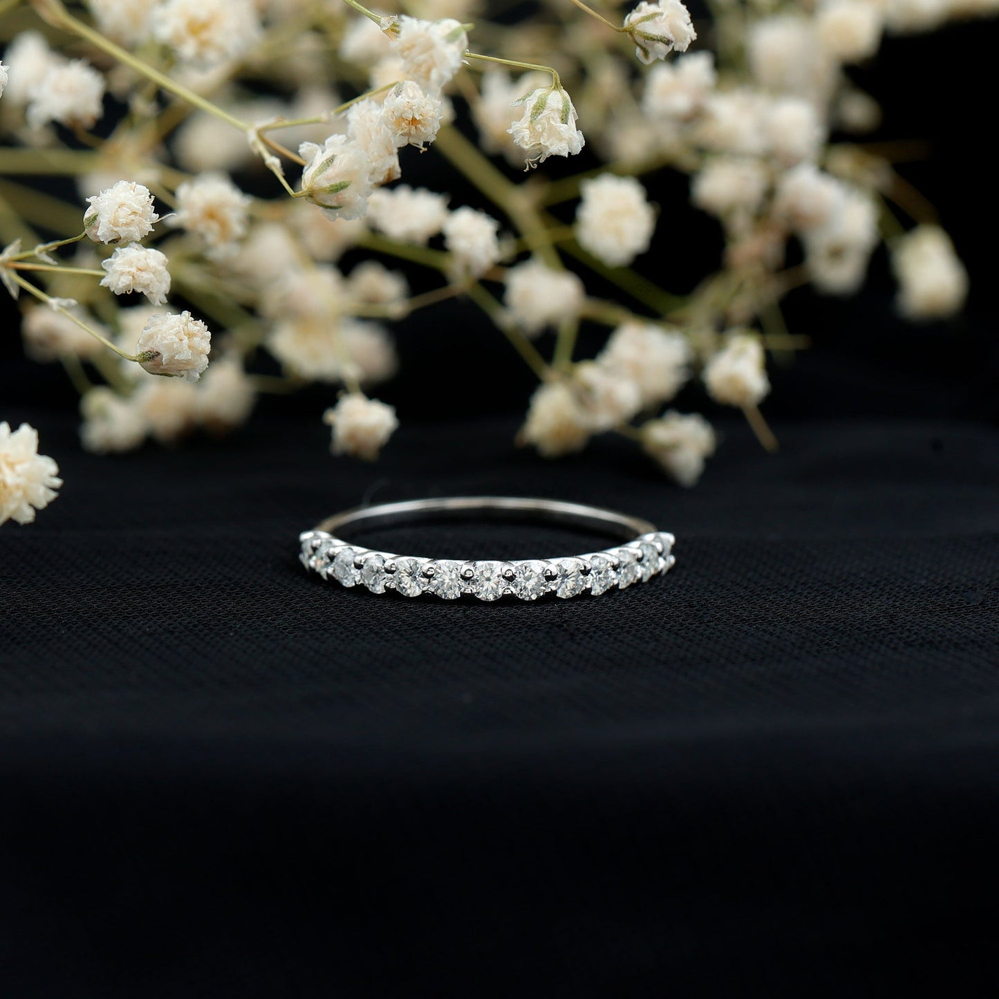Round Cut Diamond Stackable Eternity Band