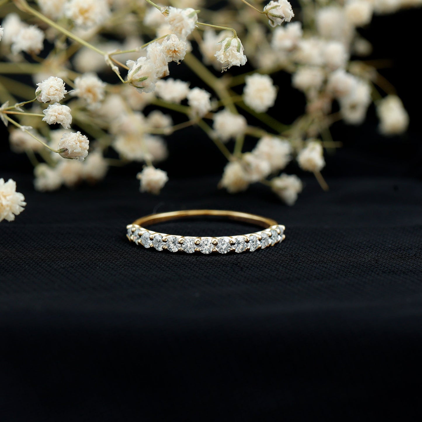 Round Cut Diamond Stackable Eternity Band