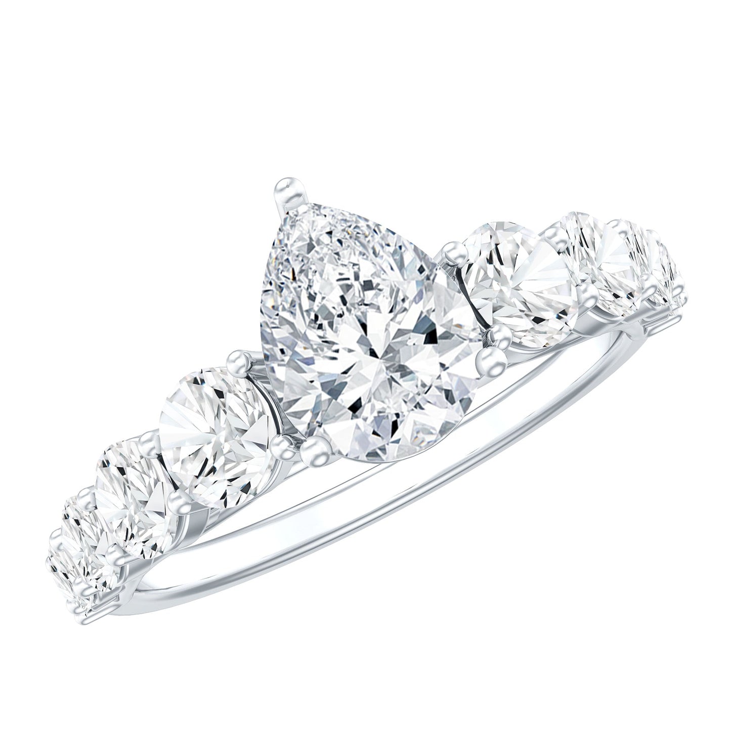 Perfect Pear Engagement Ring with Moissanite