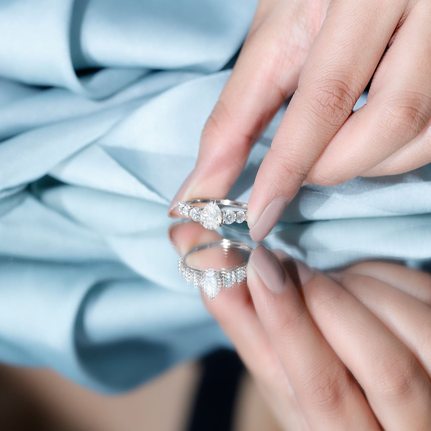Perfect Pear Engagement Ring with Moissanite