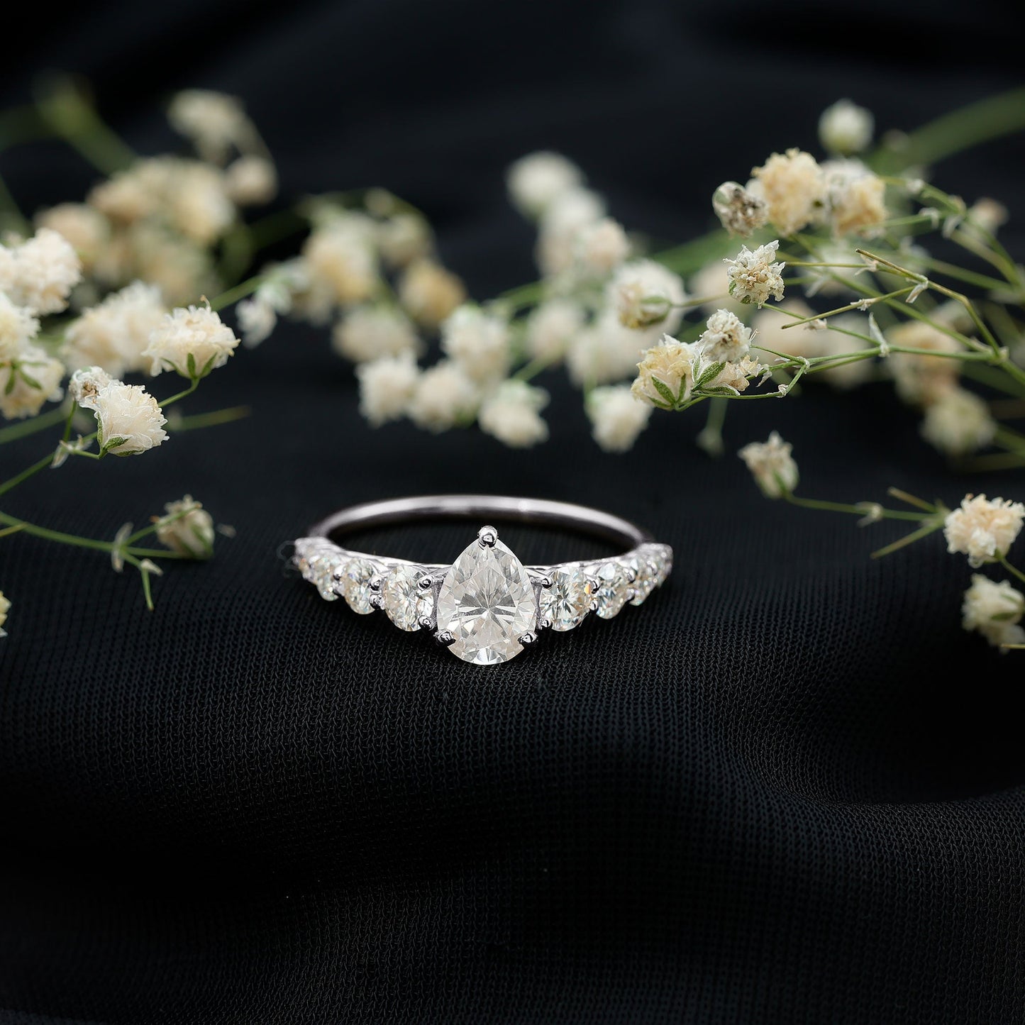 Perfect Pear Engagement Ring with Moissanite