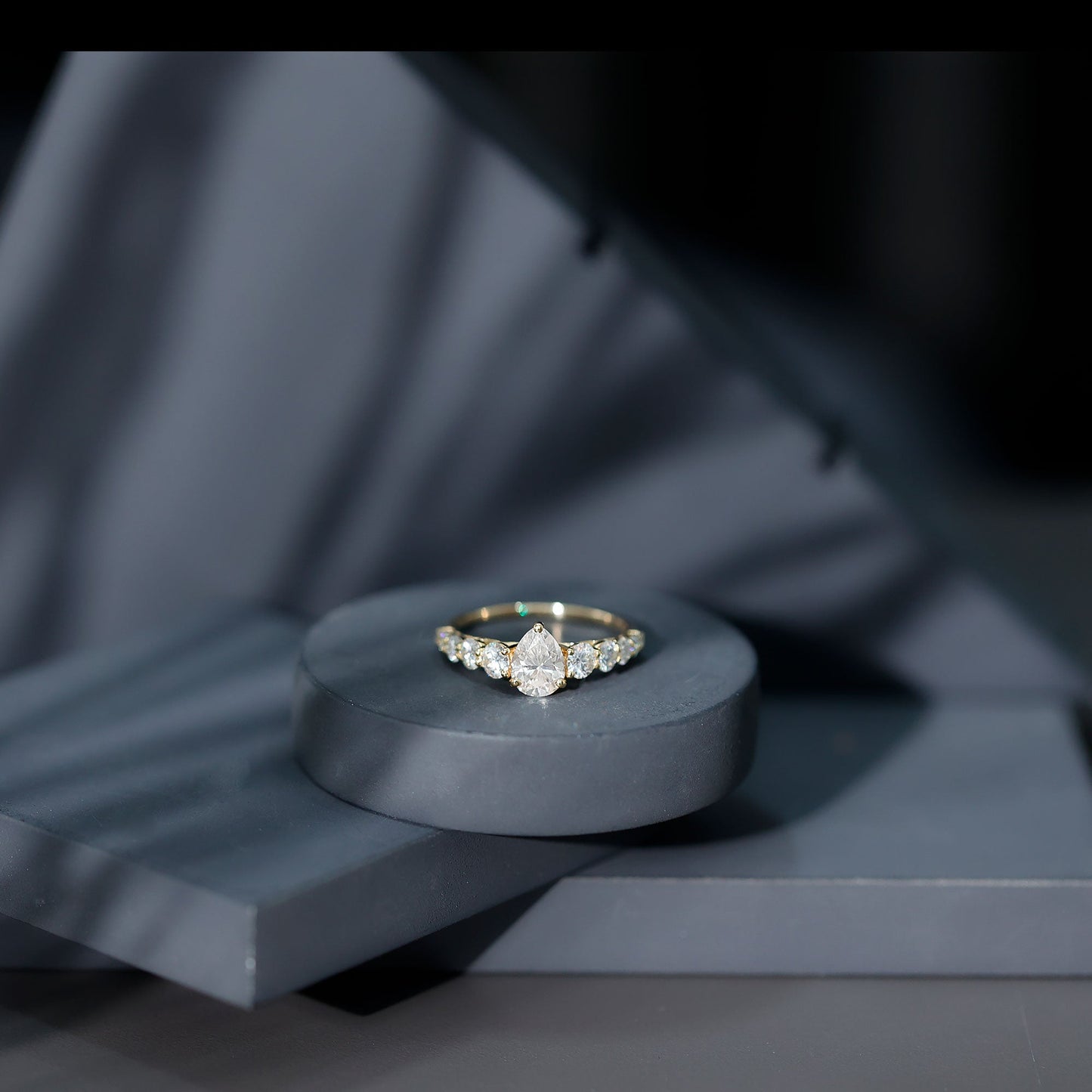 Perfect Pear Engagement Ring with Moissanite