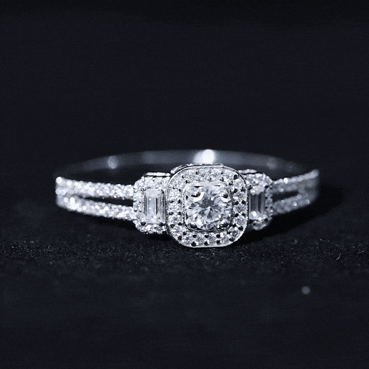Certified Moissanite Vintage Inspired Engagement Ring