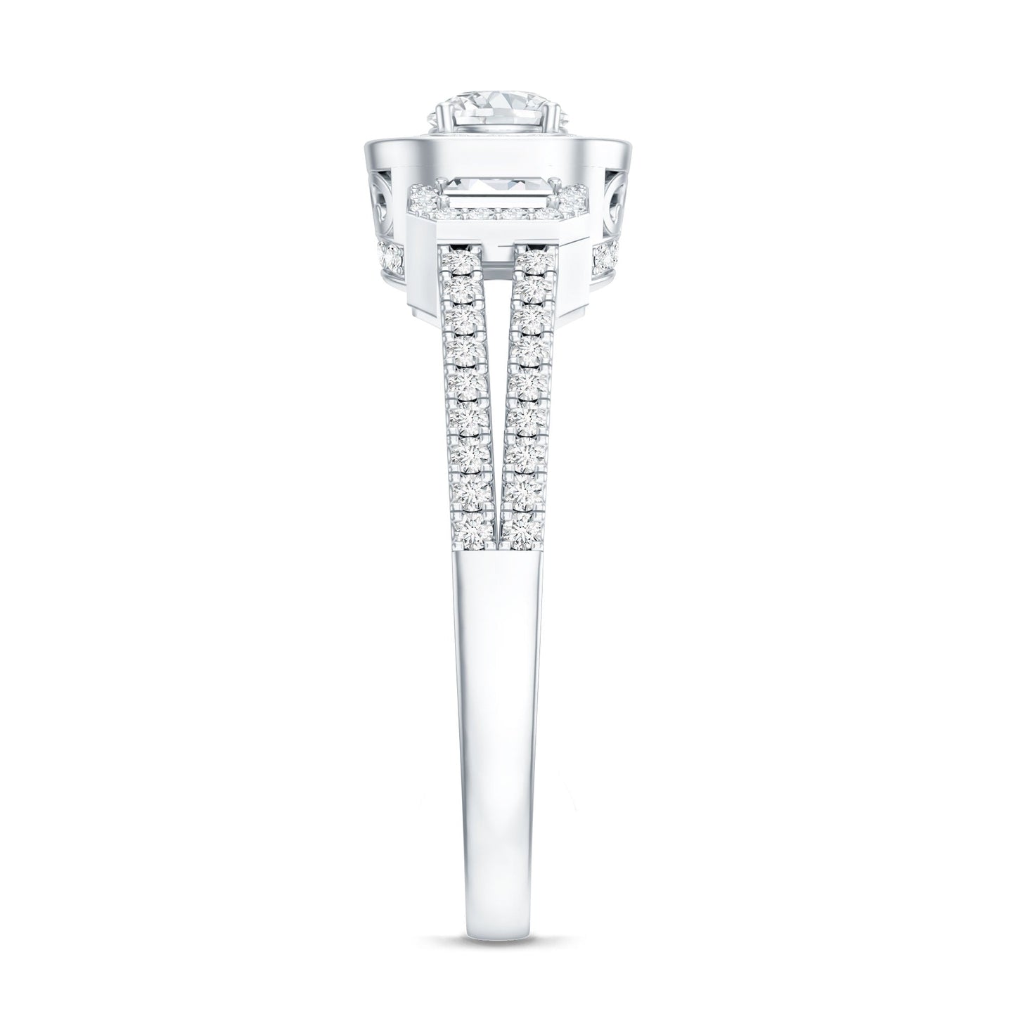 Certified Moissanite Vintage Inspired Engagement Ring