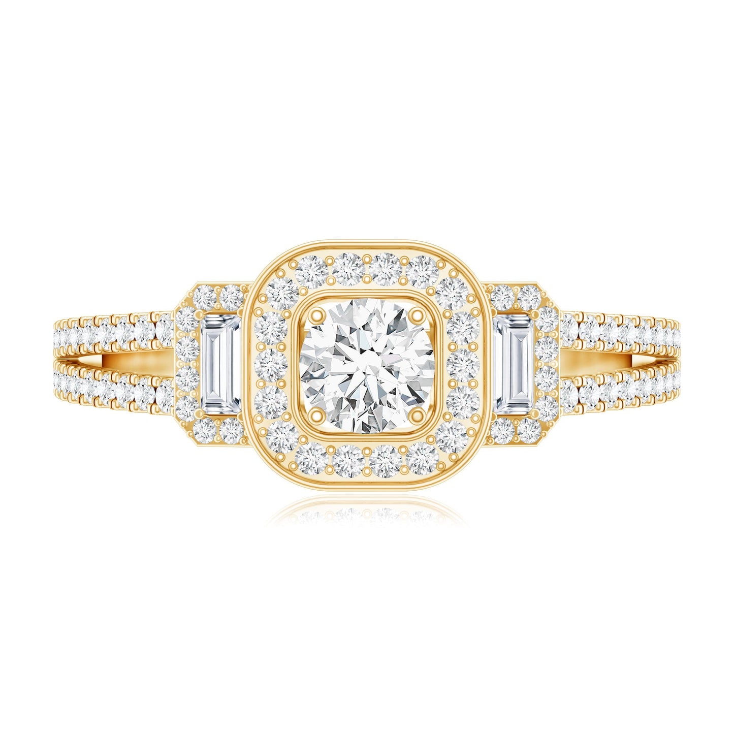 Certified Moissanite Vintage Inspired Engagement Ring