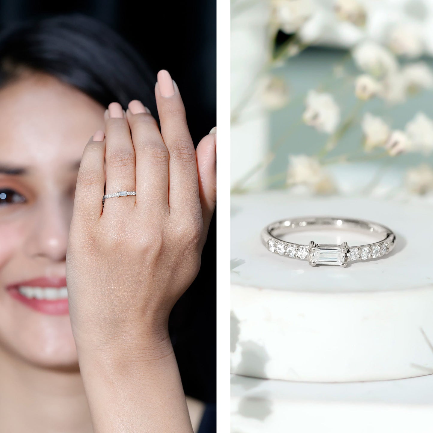 Moissanite Minimalist Stackable Promise Ring