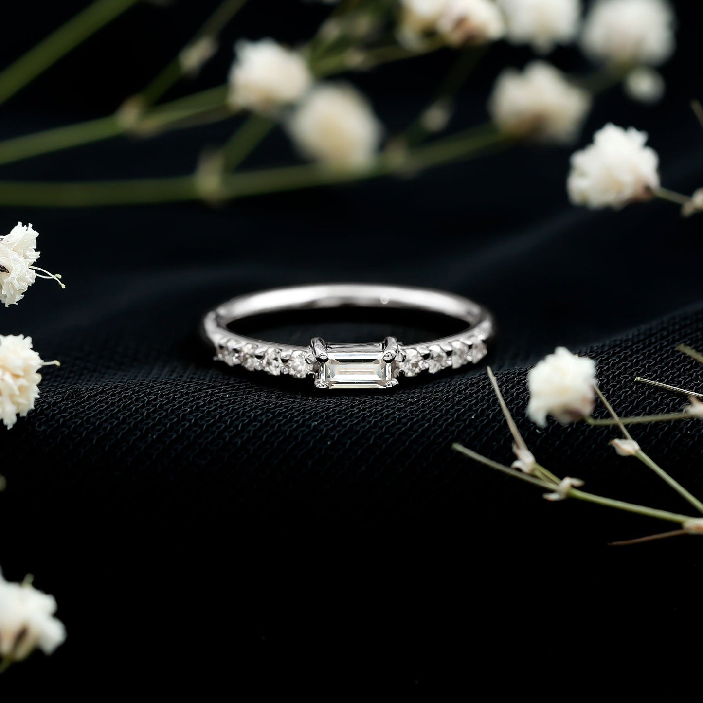 Moissanite Minimalist Stackable Promise Ring