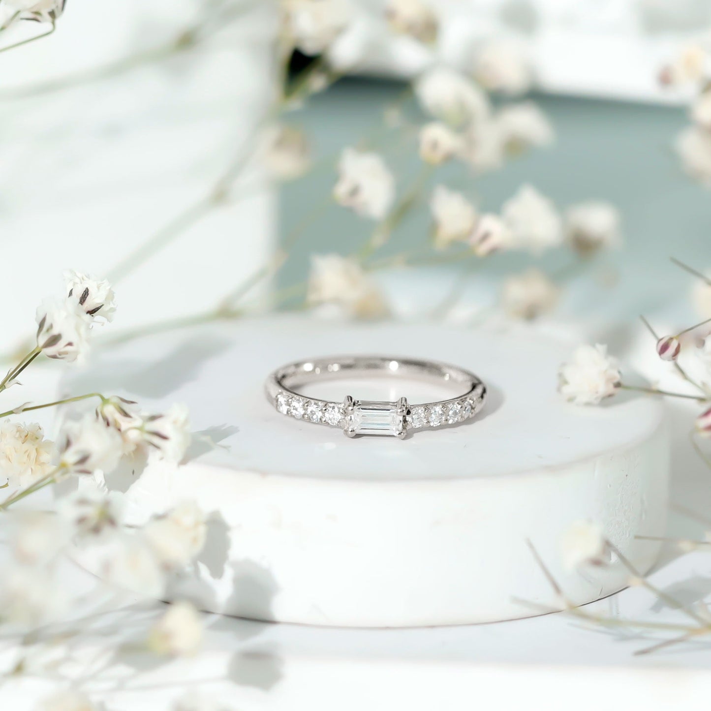 Moissanite Minimalist Stackable Promise Ring