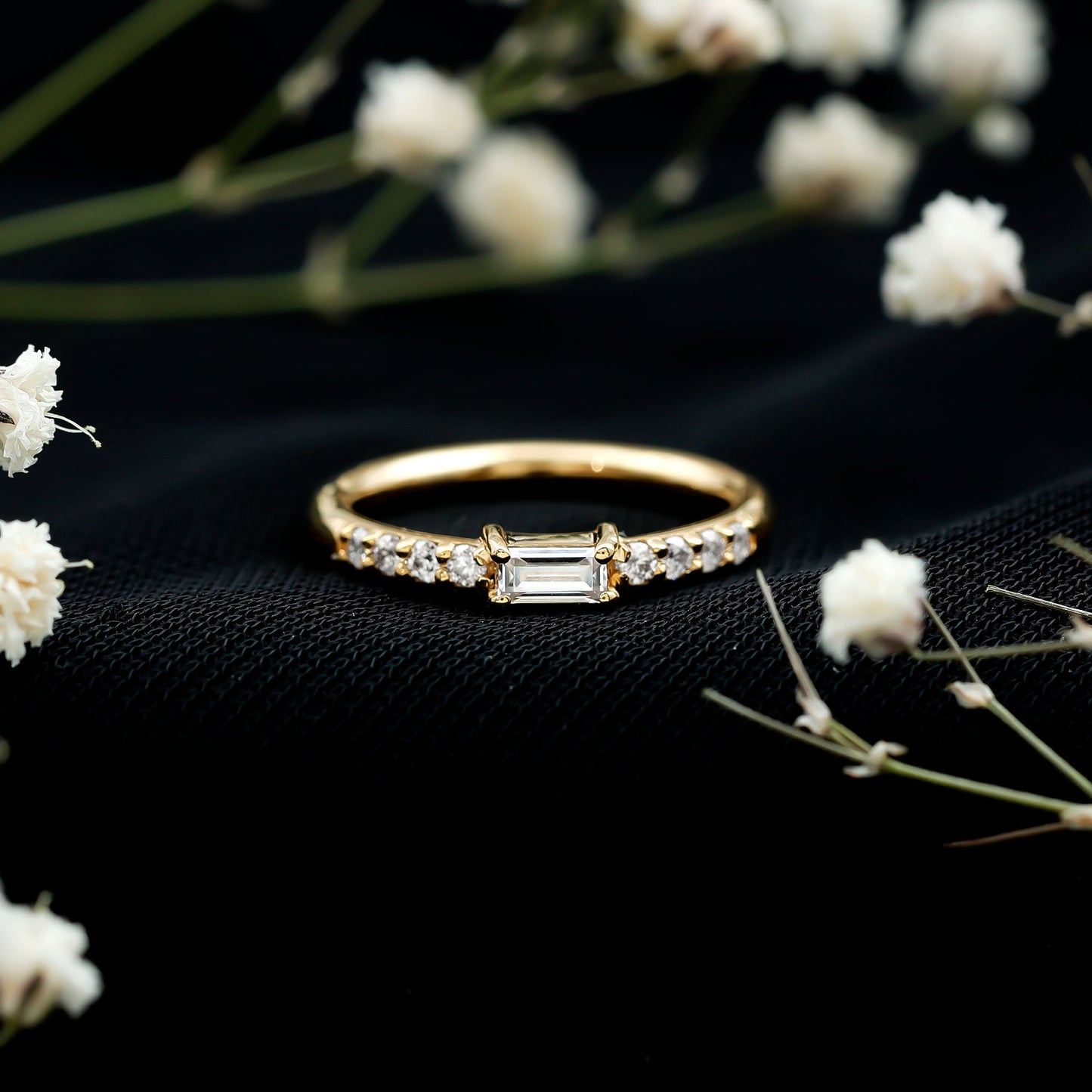 Moissanite Minimalist Stackable Promise Ring
