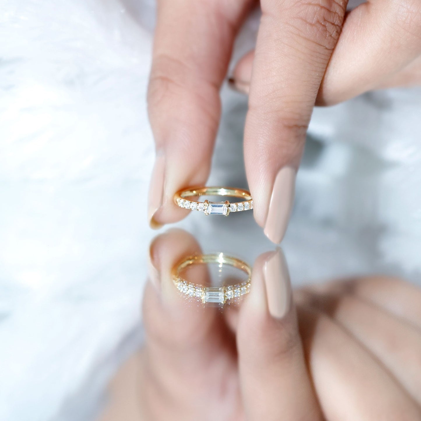 Moissanite Minimalist Stackable Promise Ring