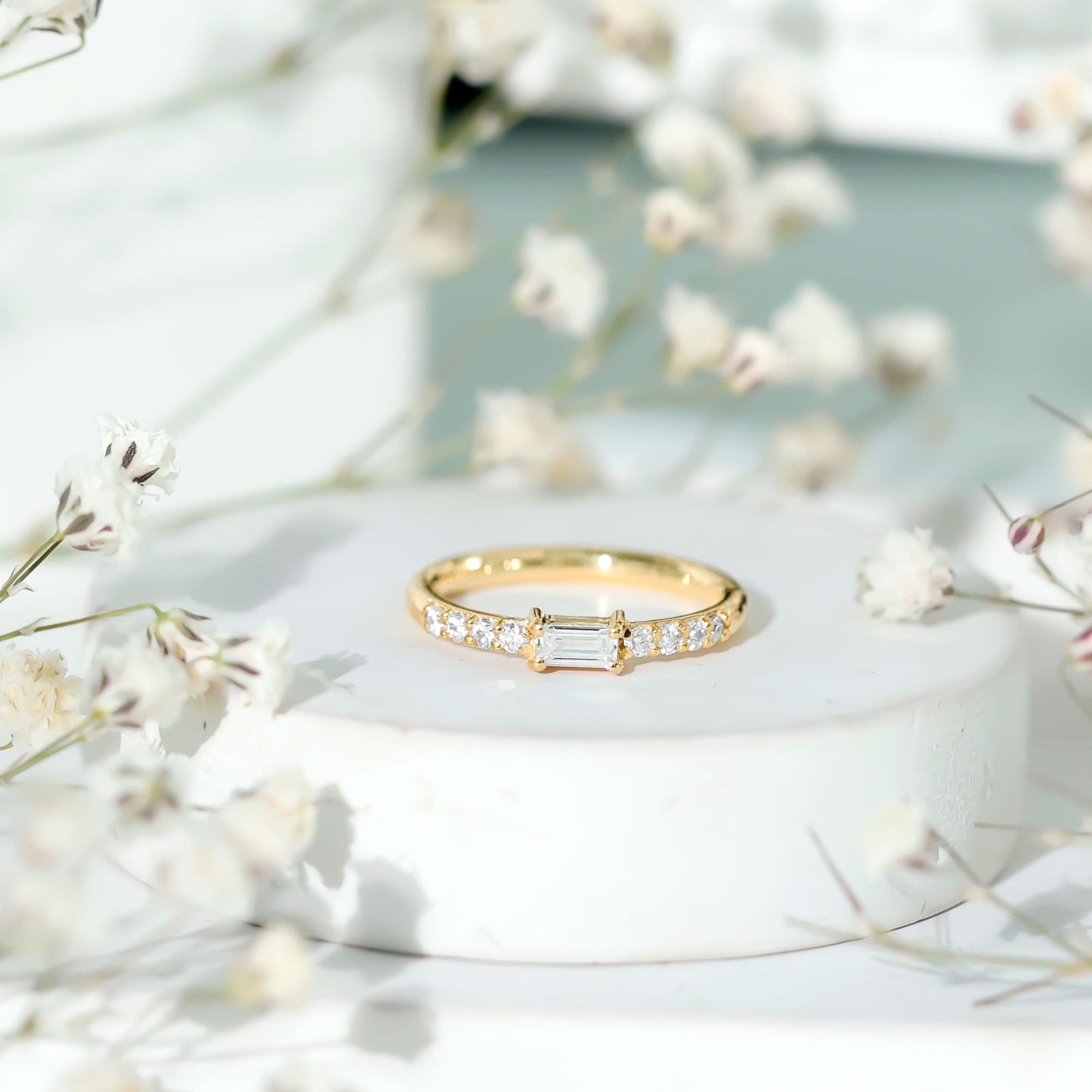 Moissanite Minimalist Stackable Promise Ring