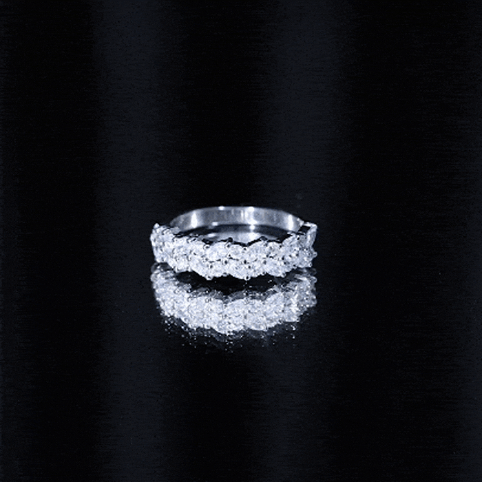 Certified Moissanite Cluster Eternity Band