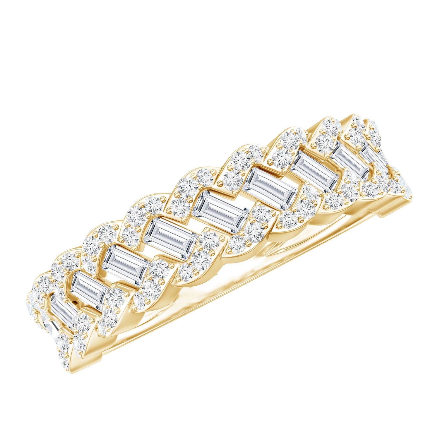 Certified Moissanite Braided Half Eternity Band Ring