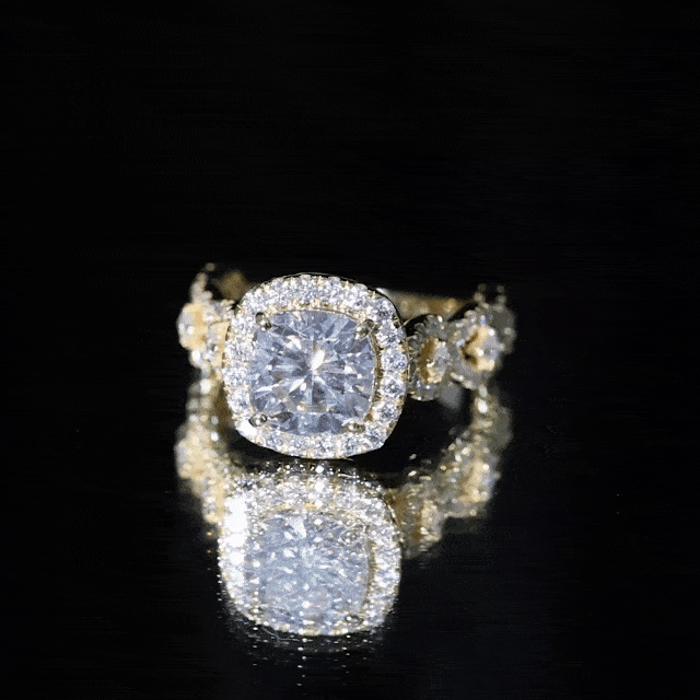 3 Carat Cushion Cut Moissanite Vintage Inspired Engagement Ring