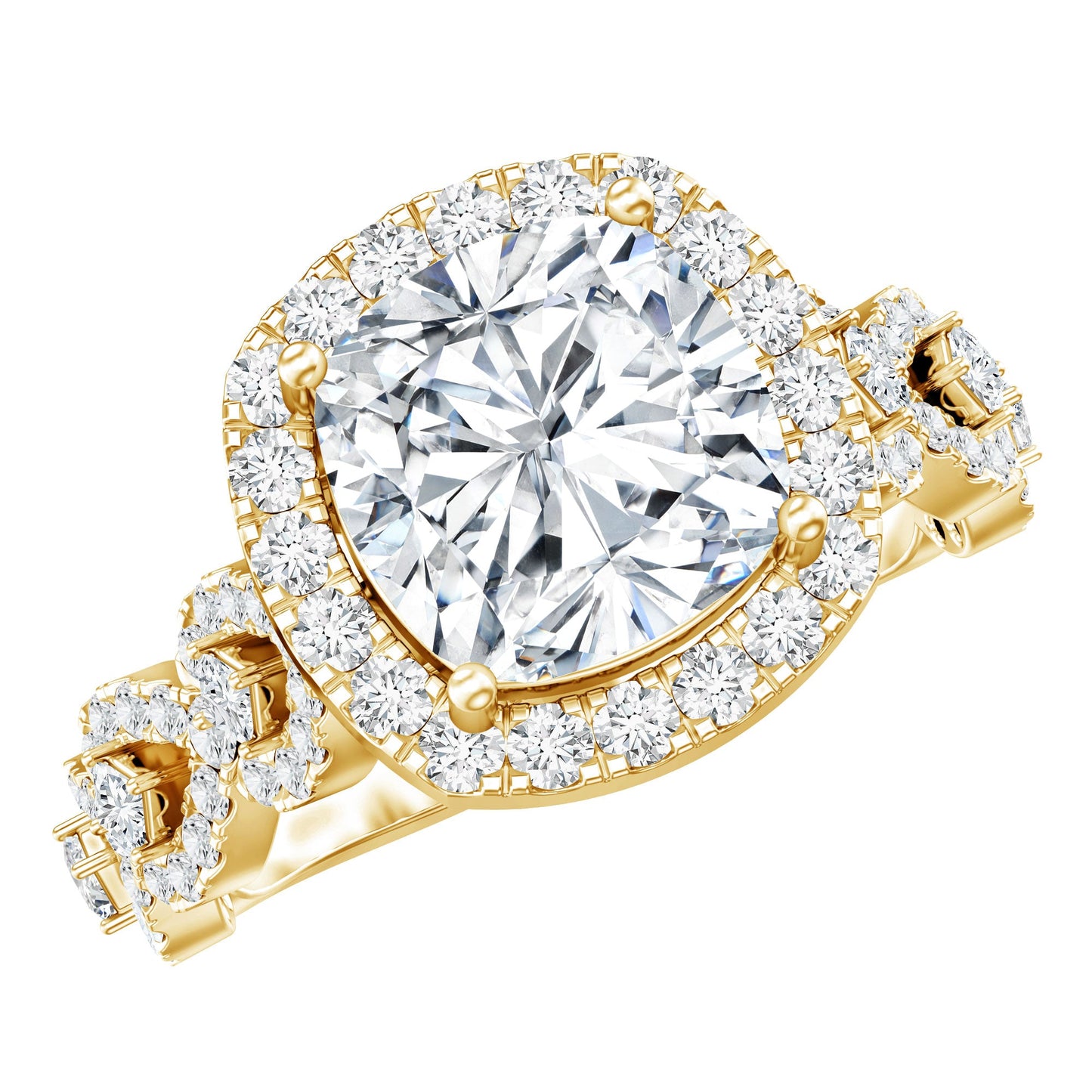 3 Carat Cushion Cut Moissanite Vintage Inspired Engagement Ring