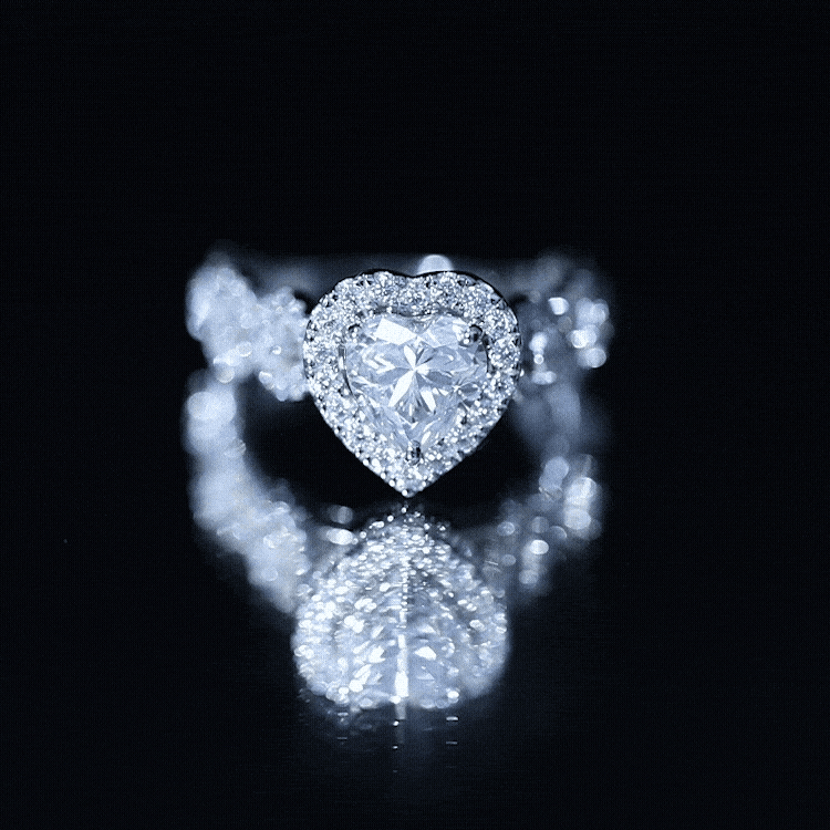1.5 CT Heart Shape Moissanite Engagement Ring with Accent
