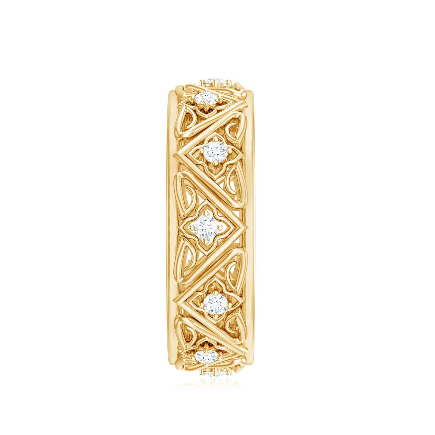 Vintage Style Diamond Wedding Band Ring