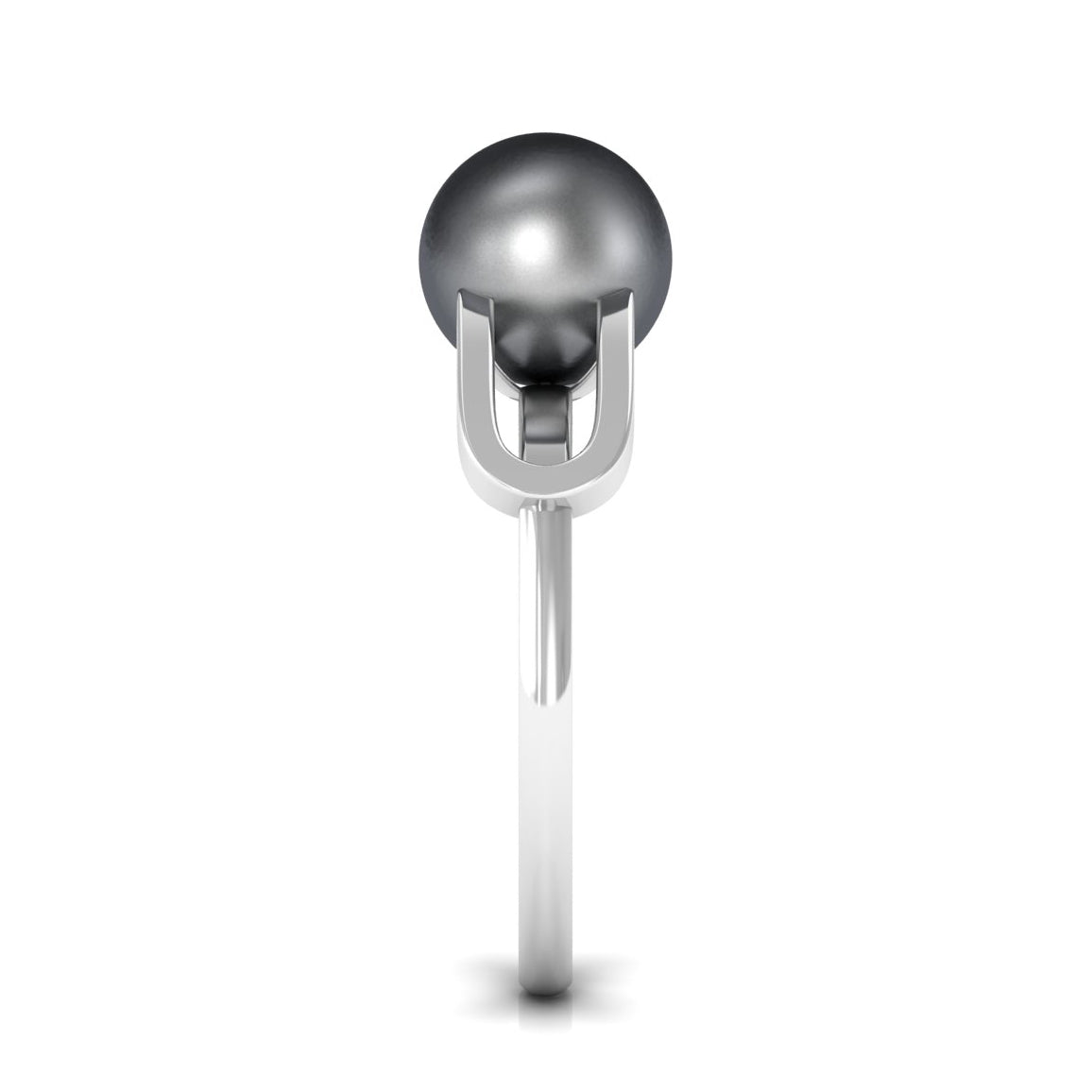 Split Shank Tahitian Pearl Solitaire Engagement Ring with Diamond
