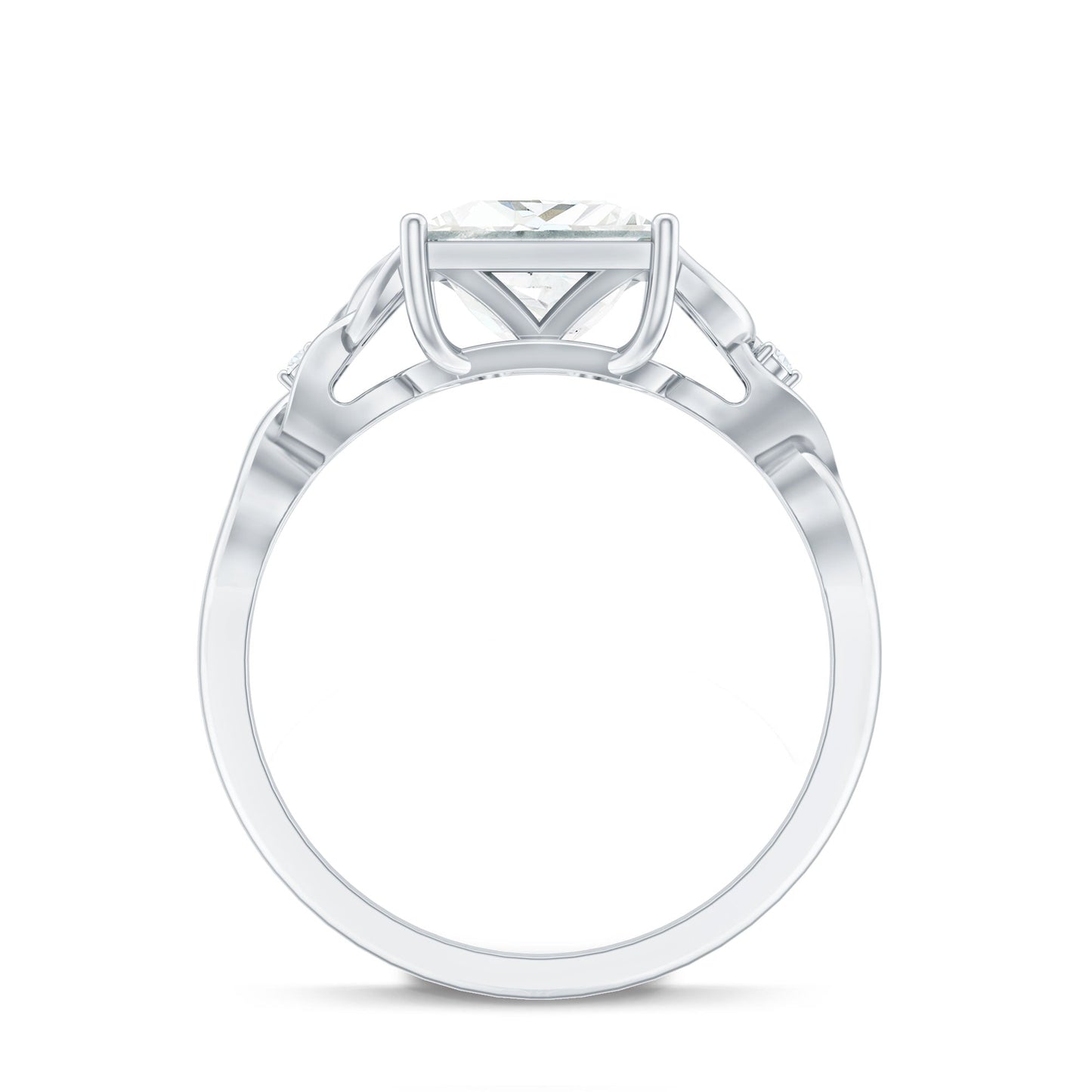 3 Carat Princess Cut Moissanite Solitaire Engagement Celtic Ring