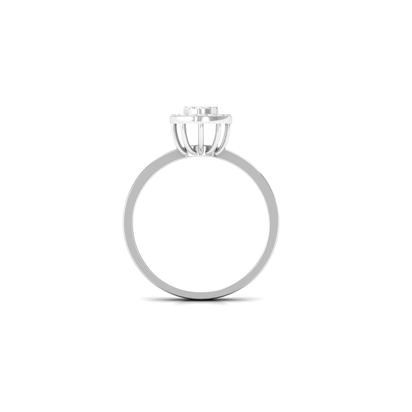 Natural Diamond Cluster Engagement Ring with Halo