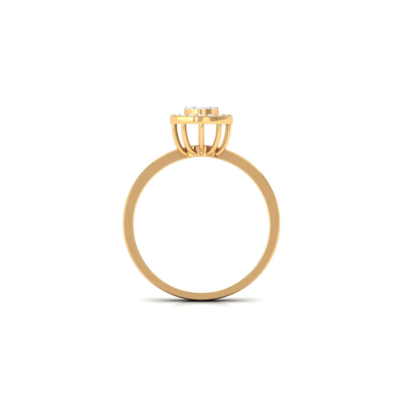 Natural Diamond Cluster Engagement Ring with Halo